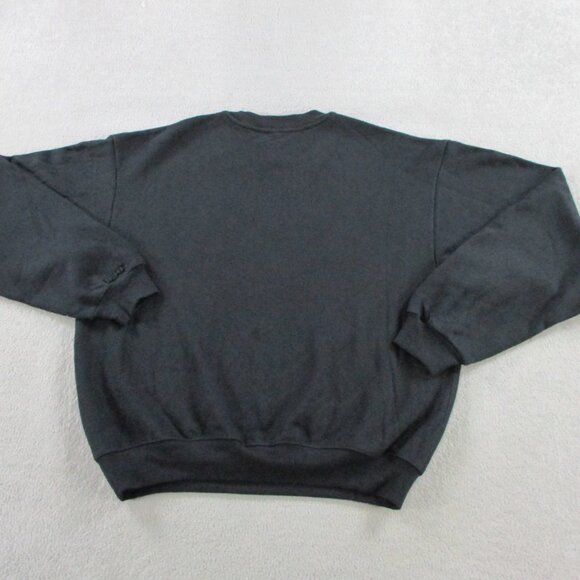SKIMS Cotton Fleece Classic Crew Sweatshirt Womens Large Onyx Black Sweater USA - Picture 3 of 9